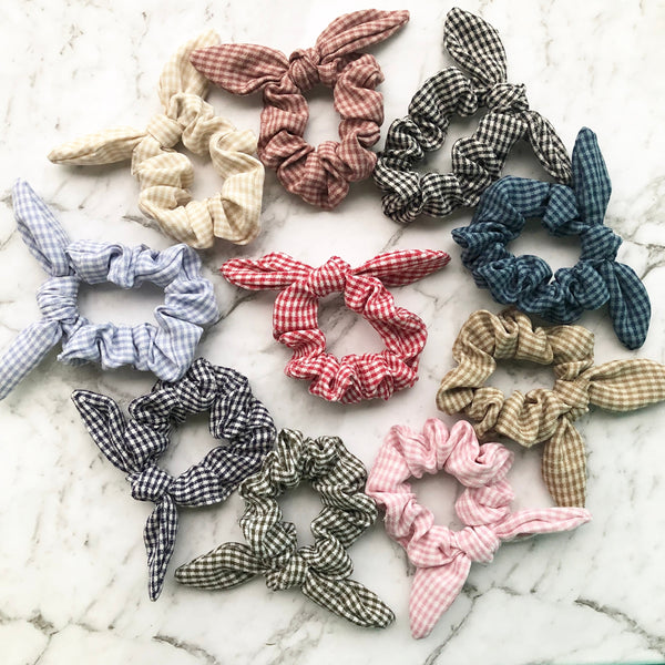 Gingham Bow Scrunchie